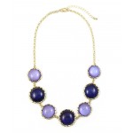 ‘Joshlyn’ Amethyst Lavender Colorblock Bubble Dots Necklace
